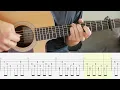 Over country - Lizzy McAlpine - Guitar Tutorial + TABS on screen