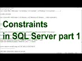 Constraints in SQL Server part 1