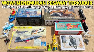 WOW! Menemukan Pesawat Terkubur,Helikopter,Pesawat Tempur,Airbus,Jet,Drone,Naga,Rc Truck | Unboxing