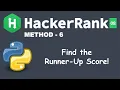 Find the Runner-Up Score Easy Basic Data Types Python HackerRank Solution Hindi