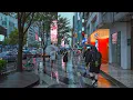Walk in the Rain Gangnam Street Seoul and Ambience Sounds Travel Korea 4K R