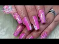 Valentines nails in January beautiful pink valentines coffin acrylic nails