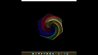 Draw Rainbow Benzene using Python Turtle
