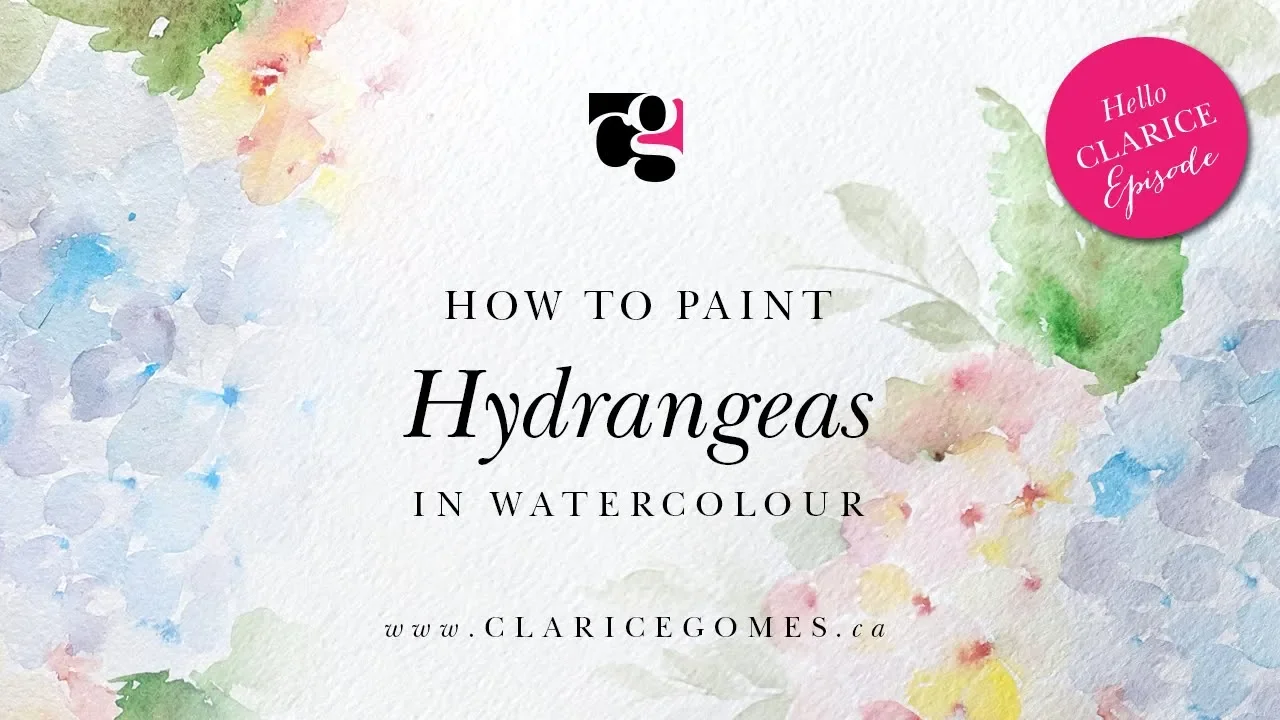 How to Paint Hydrangeas in Watercolour - Hello Clarice Tutorials