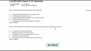 Java Practice It Self-Check 7 12 traversal arrays syntax array basics