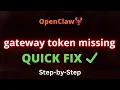 OpenClaw unauthorized gateway token missing - Quick Fix
