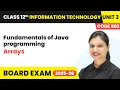 Arrays - Fundamentals of Java programming Class 12 IT Unit 3 Code 802 Part B CBSE 2025-26
