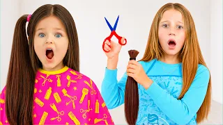 ناستيا وأصدقاؤها يلعبون لعبة صالون التجميل