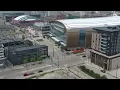 An aerial look at the home of the Milwaukee Bucks Fiserv Forum in Milwaukee