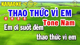 Thao Thức Vì Em Karaoke Tone Nam ( G ) Nhạc Sống Slowrock Dễ Hát | Trọng Hiếu