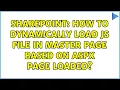 Sharepoint How to dynamically load js file in master page based on aspx page loaded