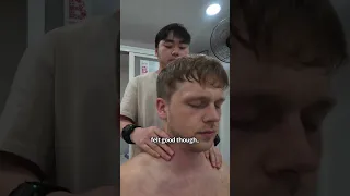 ASMR neck cracks in Chinese massage shop massage