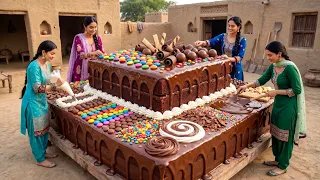🎂 4 Punjabi Women Build a GIANT Chocolate Lava Cake for a Birthday Surprise ❤️