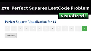 Perfect Squares Visualized Using Dynamic Programming - LeetCode 279