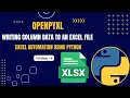 Excel Automation Tutorial - 9 Writing Column Data to Excel openpyxl Python