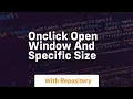 onclick open window and specific size
