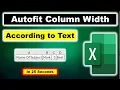 Excel Column Autofit Width 2024 Excel Column Autofit Width According to Text I Autofit Column Width