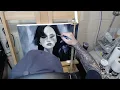 Gothic painting of a woman and raven Timelapse