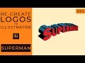 Superman text logo in Illustrator Tutorial