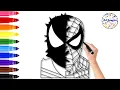 Black Suit Spiderman Easy Drawing How to draw Black Spiderman Face Spider Man
