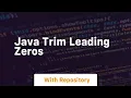 java trim leading zeros