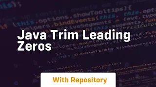 java trim leading zeros