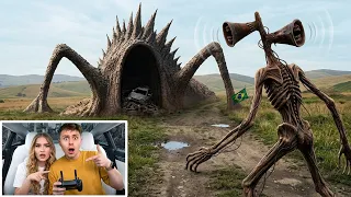 Můj Dron Natočil SIREN HEAD VS LAND EATER v Reálném Životě!