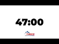 47-Minute Timer White Screen Countdown with Alarm