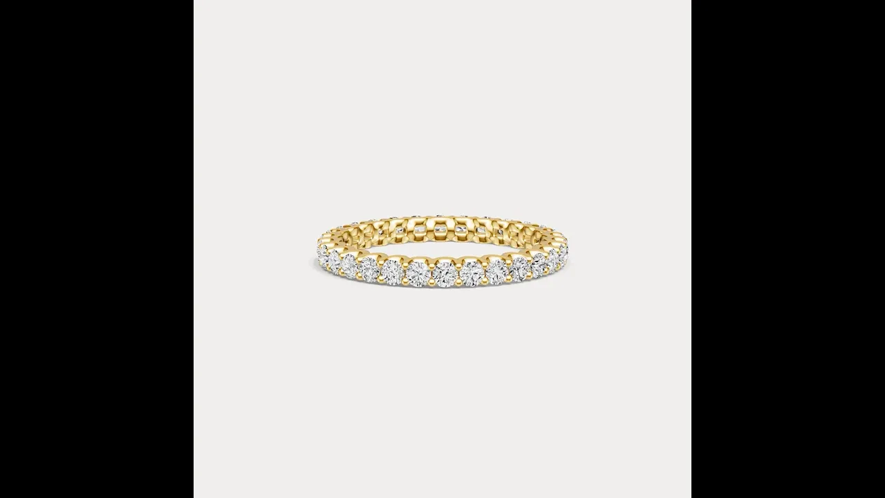 1.35 CTW Lab-Grown Diamond Classic Full Eternity Ring in Sterling Silver