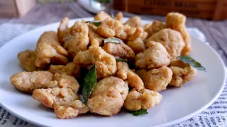 9-Ingredient Salted Egg Popcorn Chicken 咸蛋黄金鸡丁 Singapore Zichar Chinese Fried Crispy Chicken Recipe