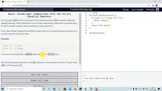Lesson 59 - Comparison with strict equality operator