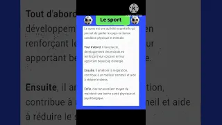 Le Sport الرياضة بالفرنسية تعبير كتابي  Le Sport الرياضة بالفرنسية تعبير كتابي