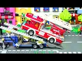 Construction Vehicles build a Train Bridge