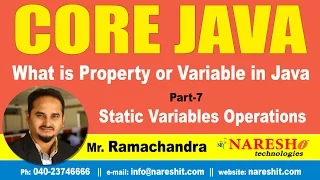 What is Property or Variable in Java Part 7 Core Java Tutorial Mr Ramachandra