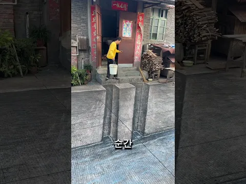 바닥에 생긴 가짜 구멍?! 강아지도 무서워한 놀라운 착시 그림 😱
