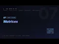 07 Matrices Matrix Operations Maths for Machine Learning