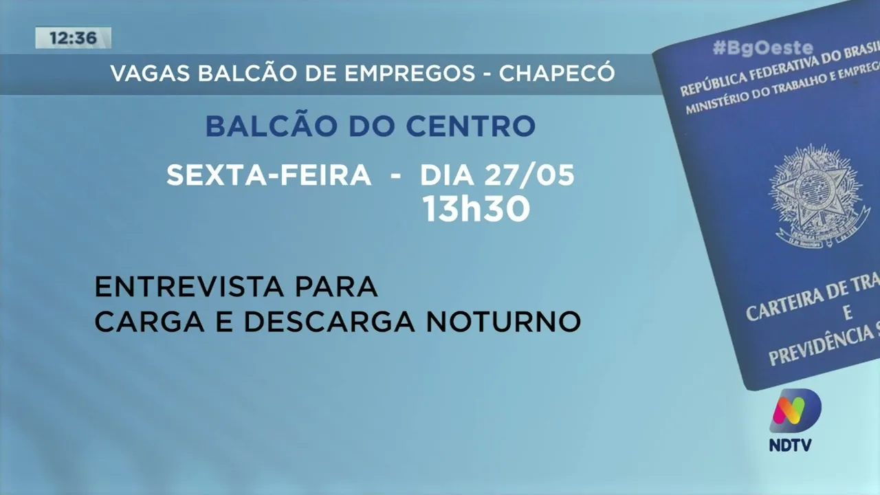 830 vagas abertas no balcão de empregos de Chapecó
