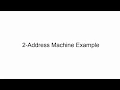 Chapter 5 Instruction Set Architecture Part 2 - Exercise on 2-address machine