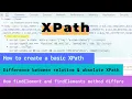 XPath Tutorial Part 1 Selenium test automation Learn to create XPath to identify WebElements