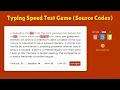 How to Create a Typing Speed Test Game Using HTML CSS and JavaScript Free Source Code