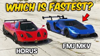 GTA 5 ONLINE - HORUS VS FMJ MKV (WHICH IS FASTEST?)