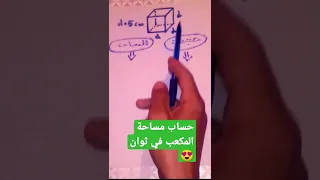 حساب مساحة المكعب 