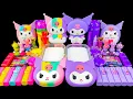 Lagu Pelangi \u0026 Pastel Ungu 🌈💟 Slime Kuromi Mengkilap Dicampur dengan Makeup Acak 😍 ASMR Slime Compilation
