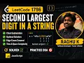 LeetCode 1796 Second Largest Digit in a String DSA World JavaScript