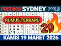 PREDIKSI SYDNEY POOLS KAMIS 19 MARET 2026 TARIKAN PAITO SYDNEY RUMUS KEPALA EKOR