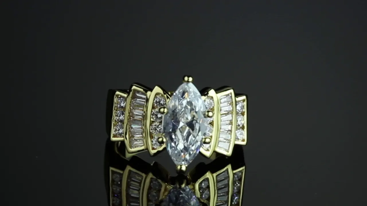 Round Cubic Zirconia 14k Gold-Plated Eternity Necklace 16