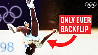 history made surya bonaly lands a backflip during her free skate 