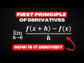 Formula Derivation for First Principle of Derivatives