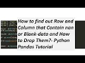 How to find out Row and Column that Contain nan or Blank-data and How to Drop them by Python