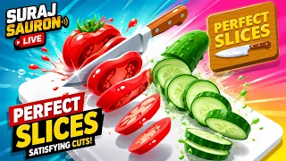 PERFECT SLICES 🍅🥒 PART 5 | SATISFYING CUTTING GAME LIVE 😱 #Live #Satisfying #Gaming